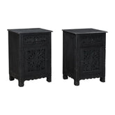 Indian Hand Carved  Solid Wood Bedside Table    08